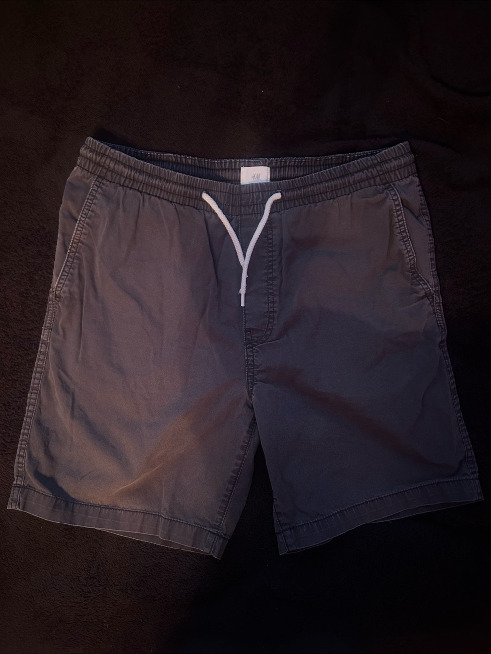 H&M Men's Dark Gray Drawstring Cargo Shorts